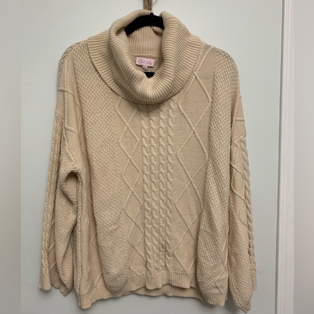 Pink Lily cream sweater